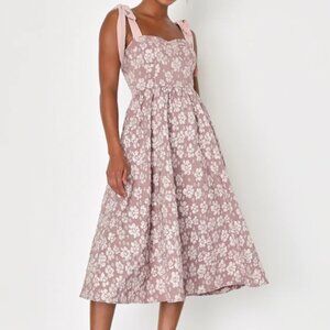 Lulus Mauve Pink Tie-Strap Midi Dress - Size US XL